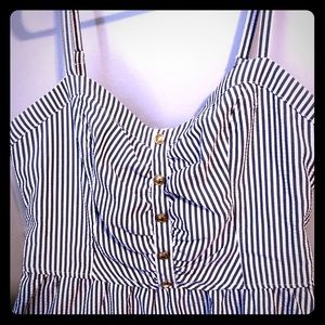 White & Navy Striped Dress from Dynamite